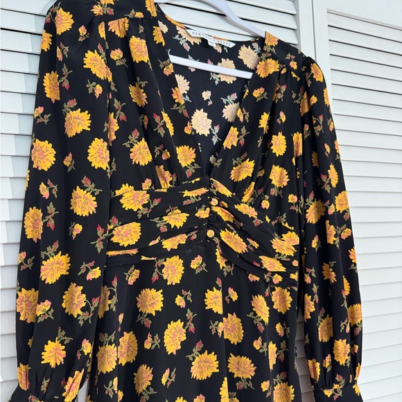 Veronica Beard Floral Sunflower Babydoll Dress Whimsigoth Sz 4 - Picture 2 of 4